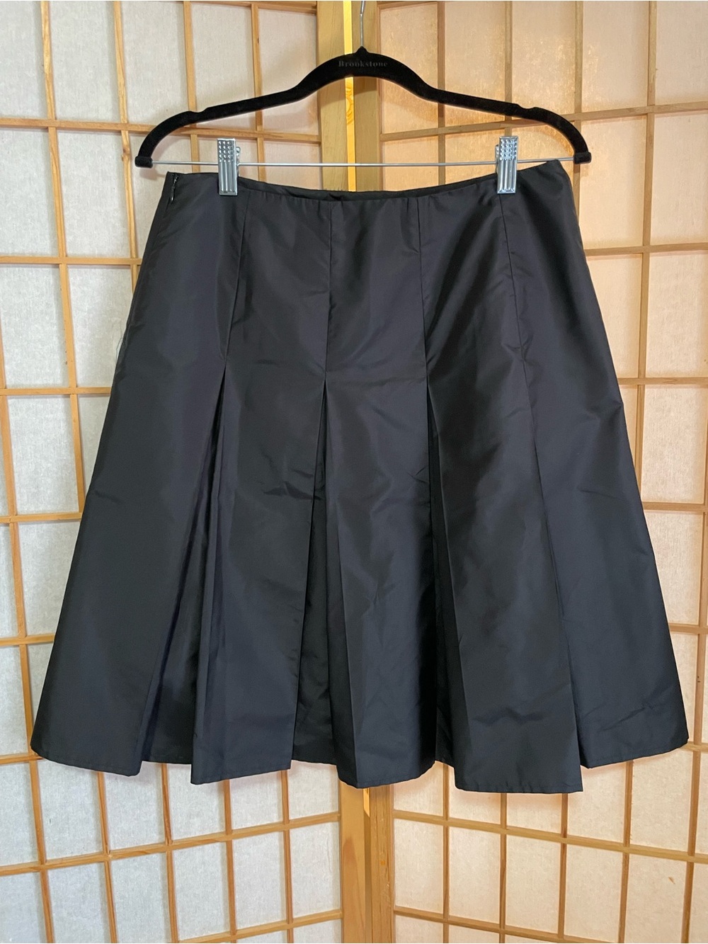 Michael Kors Silk Black Pleated A-line Skirt